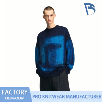 Sweater Crewneck Jacquard Gradien Stardust Laut Dalam