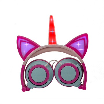 Headphone LED Menyala Headset Kabel Unicorn