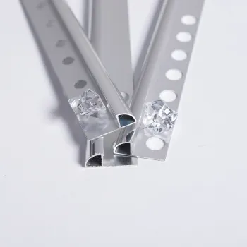 Shiny Silver Ceramic Tile - Interior Trim Strip for Tile Floor Transition