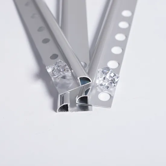 Shiny Silver Ceramic Tile - Interior Trim Strip for Tile Floor Transition