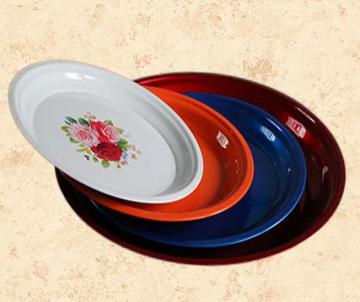 customized flowered painted enamel basin