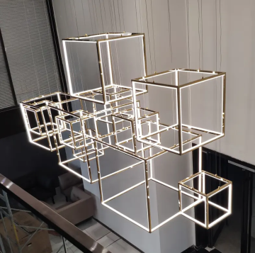 ECOJAS Customizable Modern Luxury LED Chandelier for Hotel Lobby and Villa Staircases