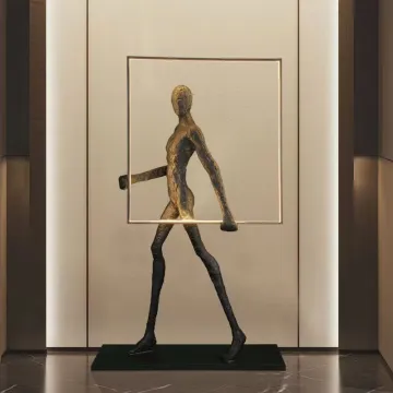 Large Human Body Sculpture Resin Floor Lamp for Home Decoration
