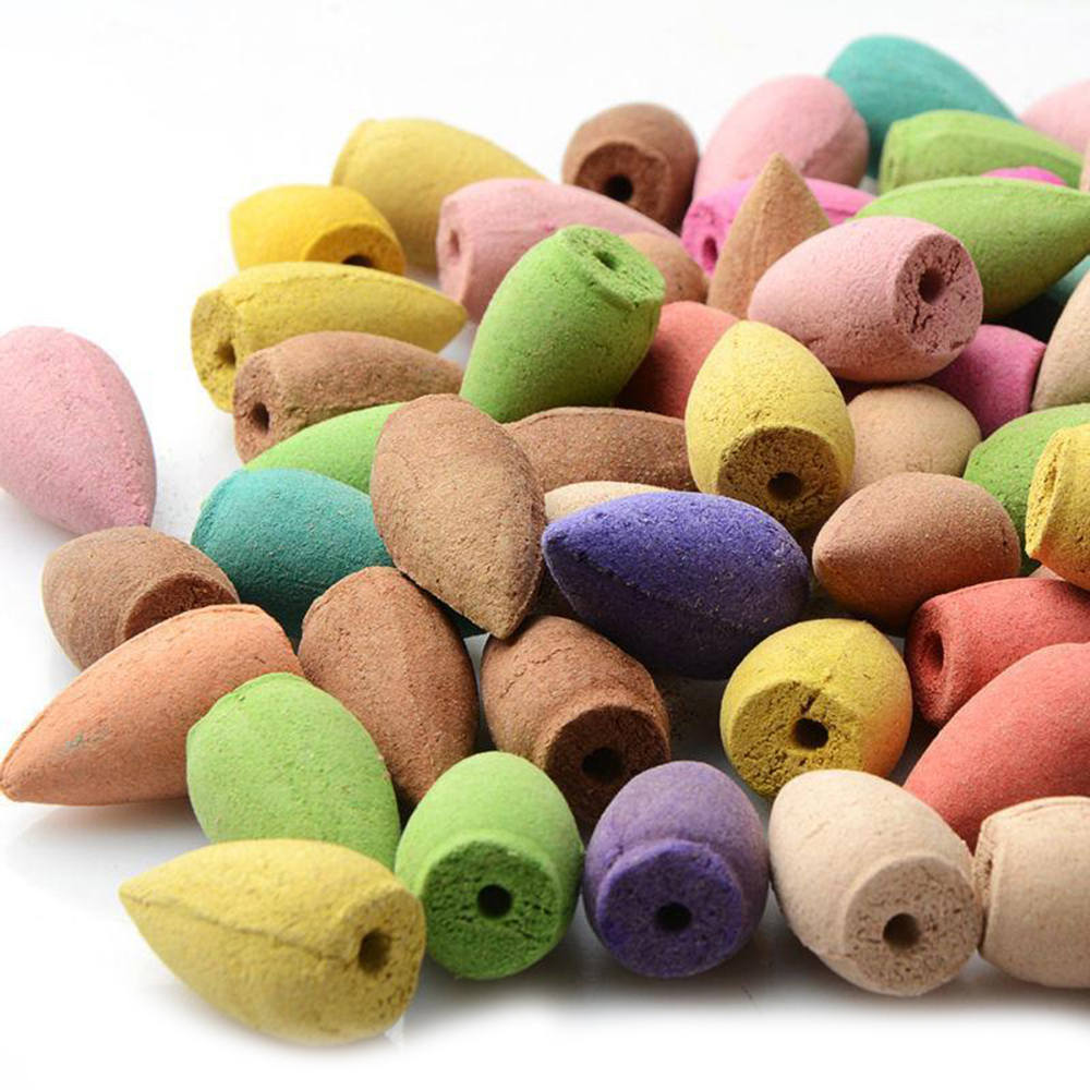 20 Pcs Natural Sandalwood Backflow Incense Indoor Tower Aroma Purifying Freshener Incence Cones for Incense Burner Holder