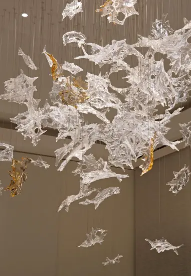 lobby crystal glass chandelier led pendant light