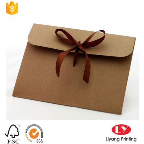 Bulk aangepaste kraftpapier envelop met lint