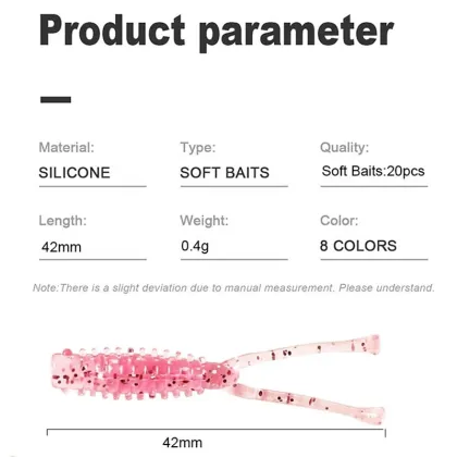 HISTOLURE 20pcs Soft Bait Fishing Lures for Ajing Rockfish and Bass