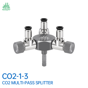 1 Turn 3 Air Outlet Aluminum Alloy CO2 Regulator for Fish Tank Aquarium with High Air Pump and Shunt Beam Splitter