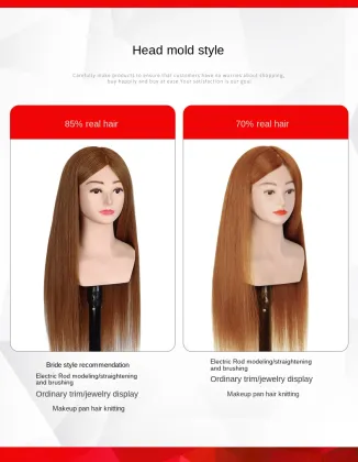 Wholesale 100% Human Hair Wigs with Mannequin Head and Shoulders for Perm Training
