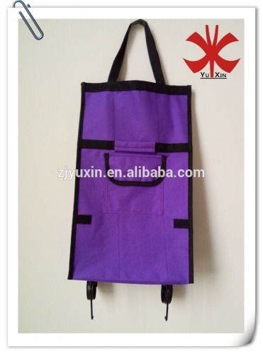 YX-6005F shopping bag with front pocket /2015 wheeled bag with pocket