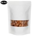 resealable brown kraft packaging zipper bags with window