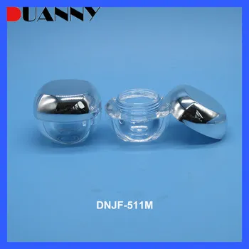 5g 10g Acrylic Cosmetic Empty Jar Use for Nail Gel, 5ml 10ml Clear Powder Jar with Sliver Lid