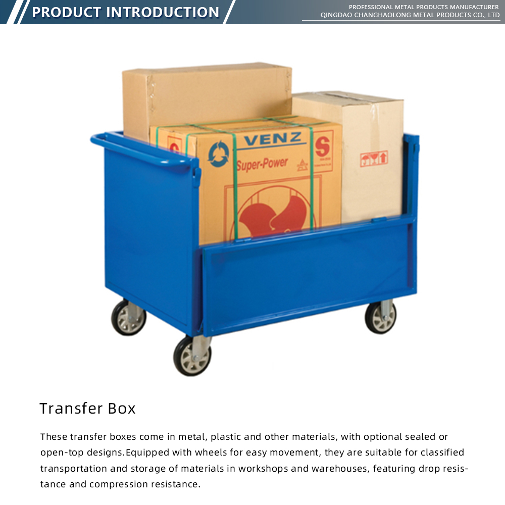 Blue Steel Utility Cart with Wheels X