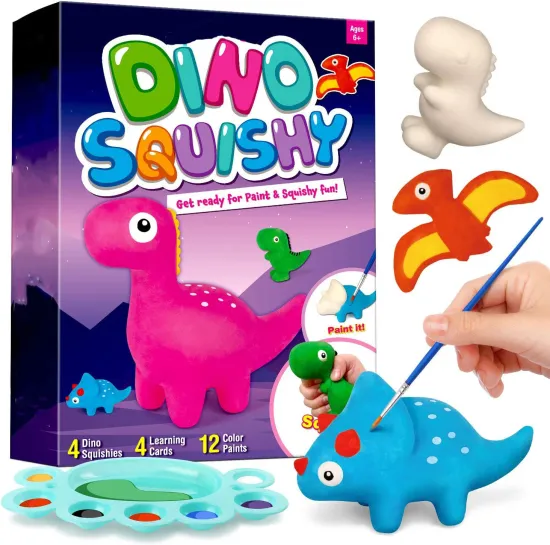 Explore Dinosaur Squishy Painting Kits: Creative Art Sets for Kids and Adults