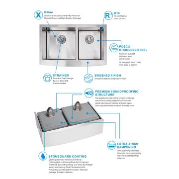 36 -Zoll Sus304 Edelstahl Bauernhaus Waschbecken