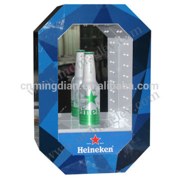 LED acrylic beer bottle display case,LED acrylic wine bottle display rack, acrylic lighting beer display stand,