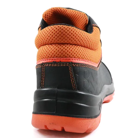 Black leather CE steel toe european safety shoes