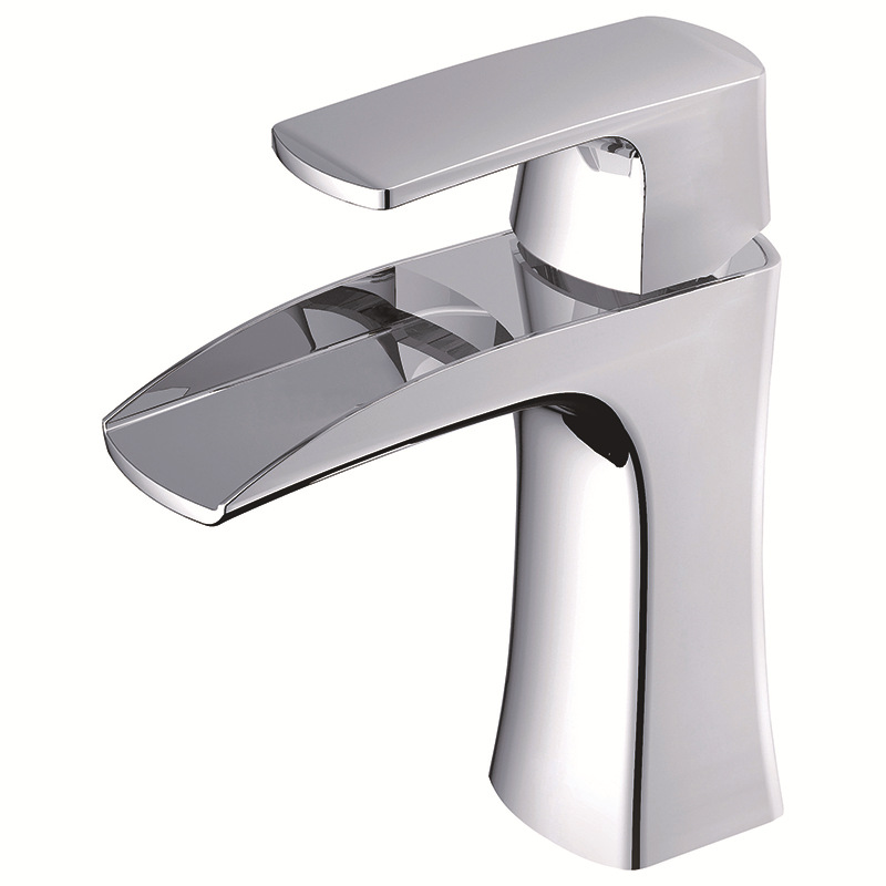 Square Waterfall Brass Single Hole Faucet