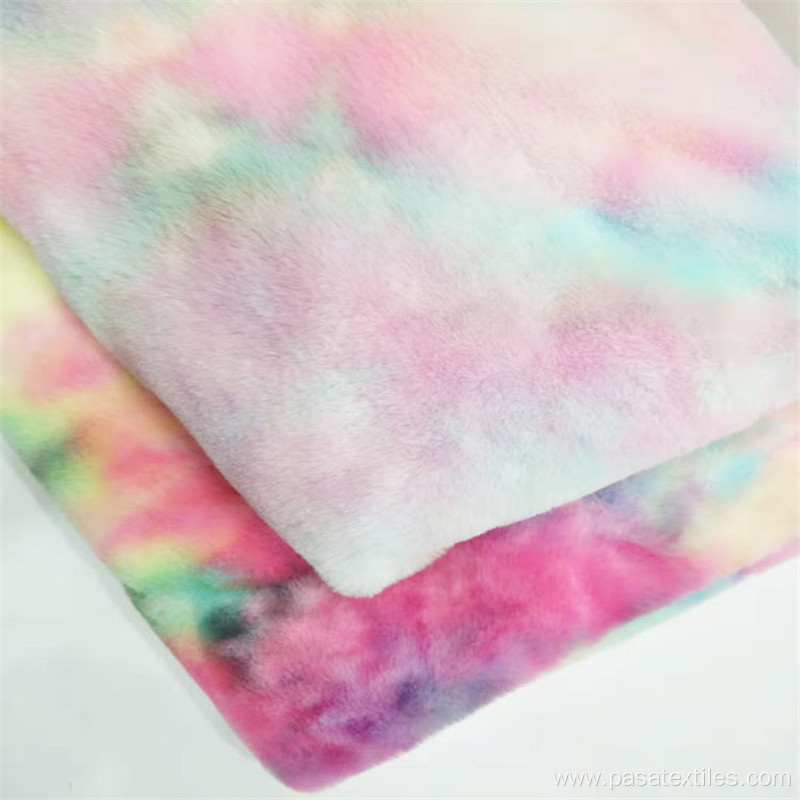 Hot-Selling Tie-Dyed Flannel Colorful Rabbit Fleece Clothing