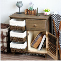 Classic Chest Of Drawers Wood Carved Cane Cabinet Weave Drawers Factory