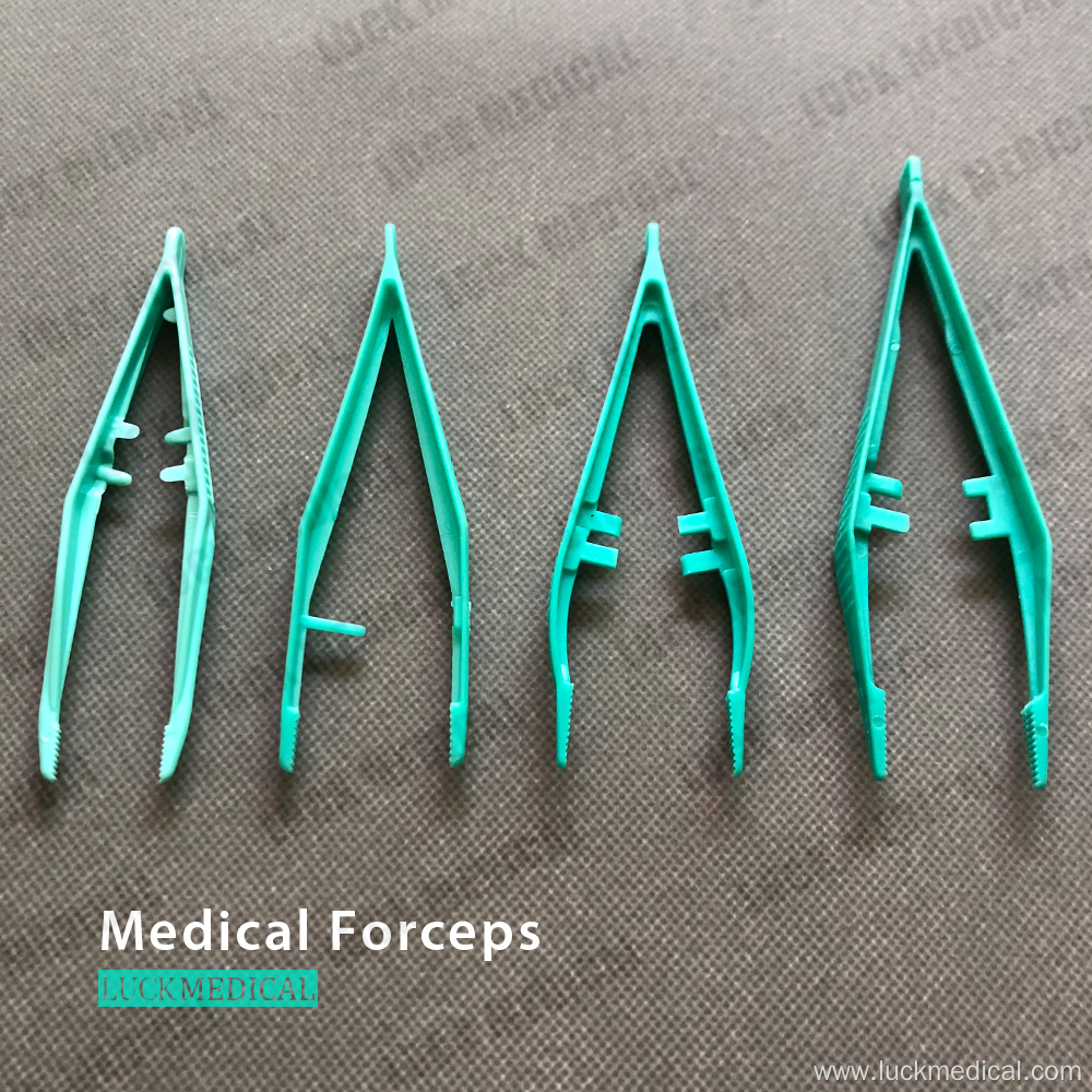 Green Plastic Forceps Medical Use