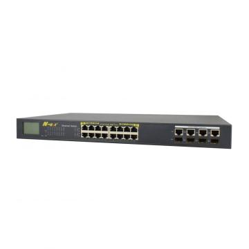Fast Ethernet PoE-switch met LCD-scherm