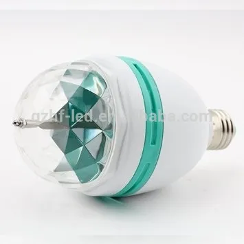 3W E27 RGB Crystal Ball LED Full Color Rotating Lamp Stage Light for Club DJ Bar Disco Party