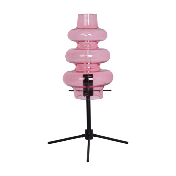 Metal Base Glass Lampshade Table Lamp for Simple Home Decoration