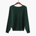 Batwing -Ärmel übergroßer Pullover Top