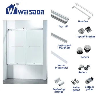 Weisdon Custom Tempered Glass Bathtub Door