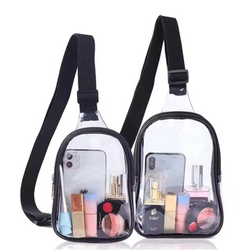 Waterproof Clear Slim Crossbody Shoulder Bag with Zipper
