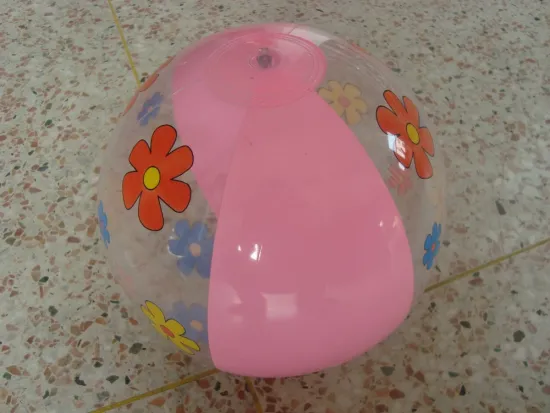 PVC Inflatable Beach Ball with Flowers Print