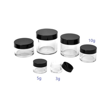 10ML Clear SAN Crystal Round Heavy Wall Cylinder PS Cosmetic Jar for Trails