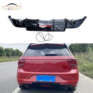 Kit de carrosserie noir à LED Direct ABS Kit noir de diffuseur arrière pour Volkswagen Polo 2019