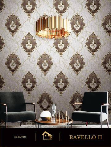 3D Damask PVC Bedroom Decor Wallpaper