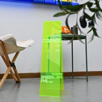 Chartreuse Acrylic A-Type Floor Standing Reminder Signs for Stores