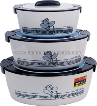 3PCS Plastic Food Warmer With Stainless Steel Inner
