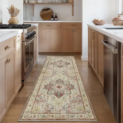 Machine Washable Floral Blossom 2x6ft Runner Rugs