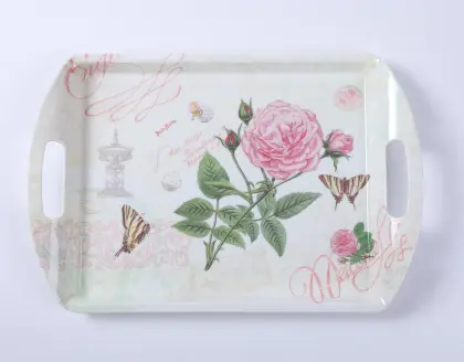 rose&butterfly designs serving trays with handle