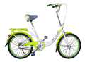 Grön färgstad cykel med sidostickning