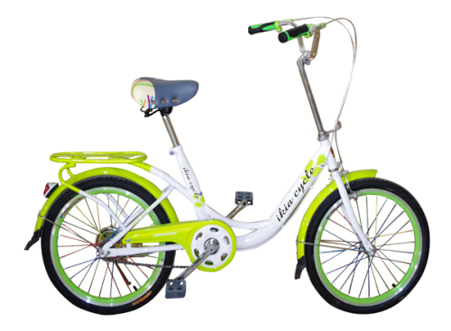 Green Color City Bike with Side Kickstand