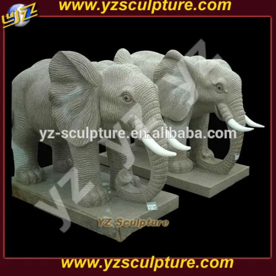 high quality outdoor decoration carved sandstone elephant sculpture