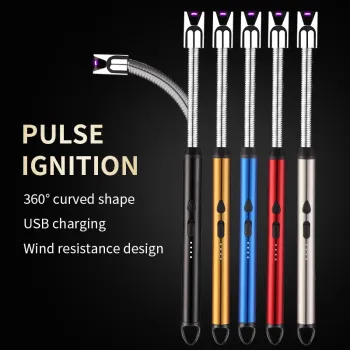 Windproof Rechargeable USB Electric Multi-Function Arc Lighter for BBQ and Kitchen Use