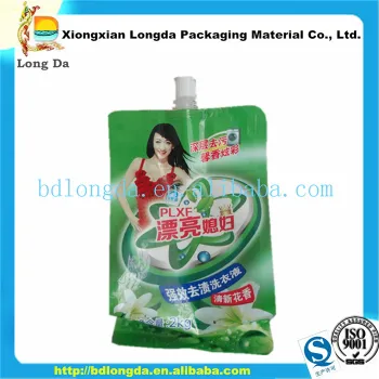 Liquid stand up pouch with spout/liquid packaging bags/liquid refill bags