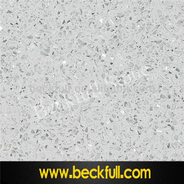 PXQZ806 Crystal Light Grey Quartz Stone Slabs,Grey Quartz with Mirror