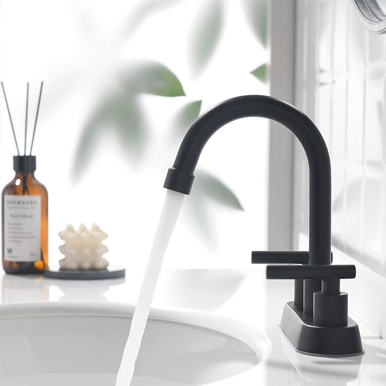 Matte Blac 3 Hole Widespread Bathroom Faucet