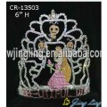 6" custom Rhinestone corona de la princesa para niñas