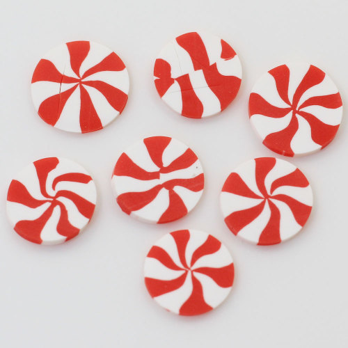 Kawaii Loose Beautiful Red White Colors Mixed Curl Swirl Shape Style Round 3D Candy Beads Suitable for DIY Ornament