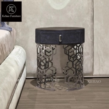 Modern Minimalist Nordic Luxury Bedroom Furniture Stainless Steel Bedside Table