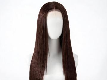 Dark Brown Straight Lace Front Wig 100% Human Hair